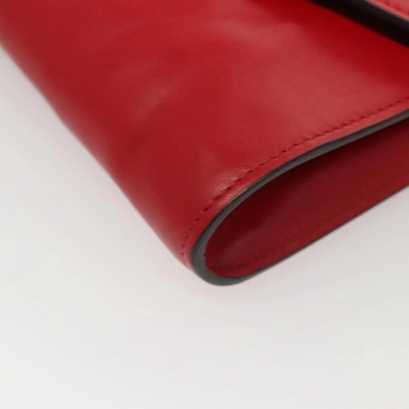 GUCCI Chain Shoulder Bag Leather Red Gold 572375 Auth 118122 - Picture 4 of 16